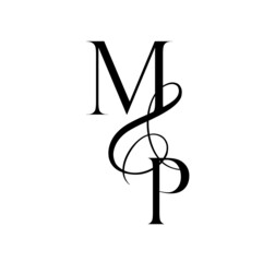 pm, mp, monogram logo. Calligraphic signature icon. Wedding Logo Monogram. modern monogram symbol. Couples logo for wedding