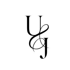 ju, uj, monogram logo. Calligraphic signature icon. Wedding Logo Monogram. modern monogram symbol. Couples logo for wedding