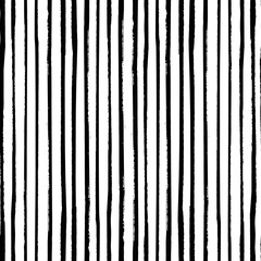 Grunge striped vector pattern. Seamless texture background. Grungy irregular design. Painted brush strokes stripes. Hand drawn artistic thin lines. Abstract art monochrome black and white repeat.