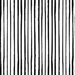 Grunge striped vector pattern. Seamless texture background. Grungy irregular design. Painted brush strokes stripes. Hand drawn artistic thin lines. Abstract art monochrome black and white repeat.