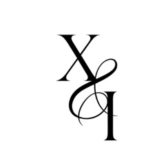 ix, xi, monogram logo. Calligraphic signature icon. Wedding Logo Monogram. modern monogram symbol. Couples logo for wedding