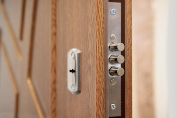 Entrance doors with a lock. The name is "Eco-Eco". Armored.