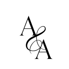 aa, aa, monogram logo. Calligraphic signature icon. Wedding Logo Monogram. modern monogram symbol. Couples logo for wedding