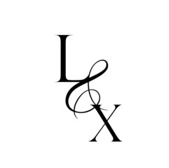 xl, lx, monogram logo. Calligraphic signature icon. Wedding Logo Monogram. modern monogram symbol. Couples logo for wedding