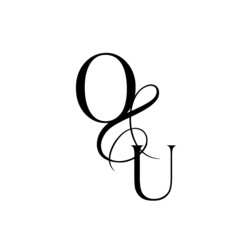uo, ou, monogram logo. Calligraphic signature icon. Wedding Logo Monogram. modern monogram symbol. Couples logo for wedding