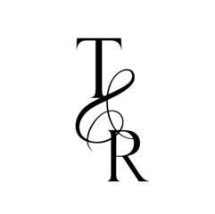 rt, tr, monogram logo. Calligraphic signature icon. Wedding Logo Monogram. modern monogram symbol. Couples logo for wedding