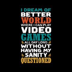 Fototapeta premium game typography vector for t shirt