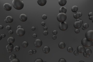 Abstract background. black balls on the background.3d rendering.