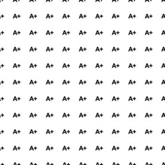 Square seamless background pattern from geometric shapes. The pattern is evenly filled with big black A plus symbols. Vector illustration on white background