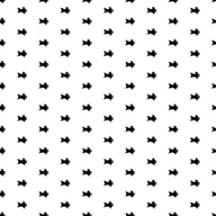 Square seamless background pattern from black gold fish symbols. The pattern is evenly filled. Vector illustration on white background