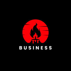 Red Flame Candle Anime Logo