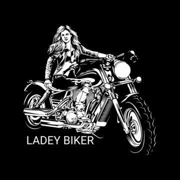 ledy biker vector t shirt design 