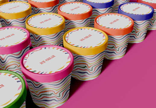 Ice Cream Jar Packaging Mockup