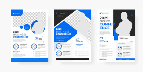 Business conference flyer template design, corporate flyer bundle design 