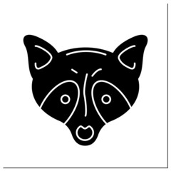 Tanuki glyph icon. Japanese raccoon dog. Werewolf raccoon. Traditional folklore character.Japanese culture concept.Filled flat sign. Isolated silhouette vector illustration