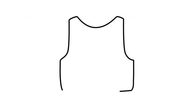 Sport bra self drawing animation. Line art. 