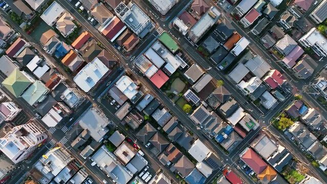 住宅地　空撮　真俯瞰
