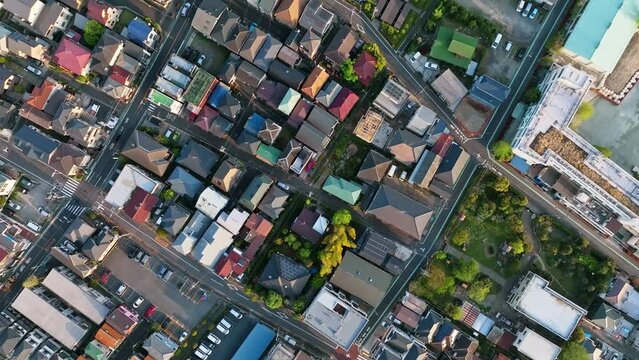 住宅地　空撮　真俯瞰