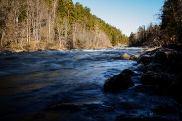 Porozhistaya river of Russia, taiga fast water, Rapids on the river maly Inzer Bashkortostan, Aigir...