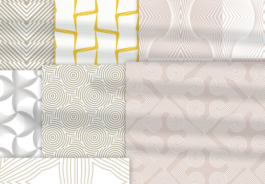 Pastel Colored Simple Geometric Seamless Pattern Collection