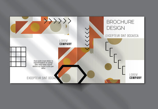 Brochure Cover Layout Set Geometric Shapes and Abstract Bright Rectangles on White
