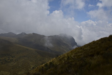 the road to the mountains in the vicinity Rucu Pichincha volcano, Andes mountains. Pichincha Volcano. Quito
