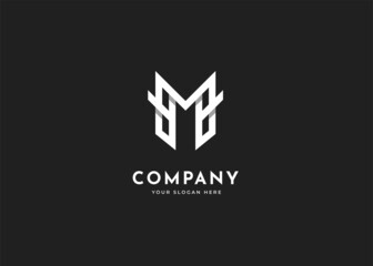 M letter logo design monogram concept