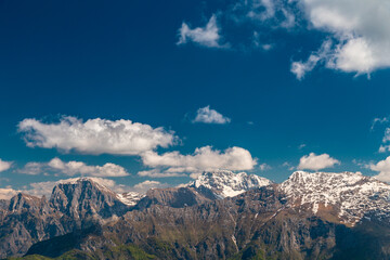 Fototapeta premium Spring cloudy day in the Julian Alps, Friuli-Venezia Giulia, Italy