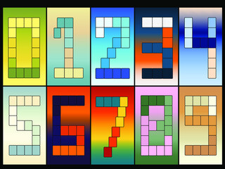 Koleksi digit. Angka, angka Color Abstract