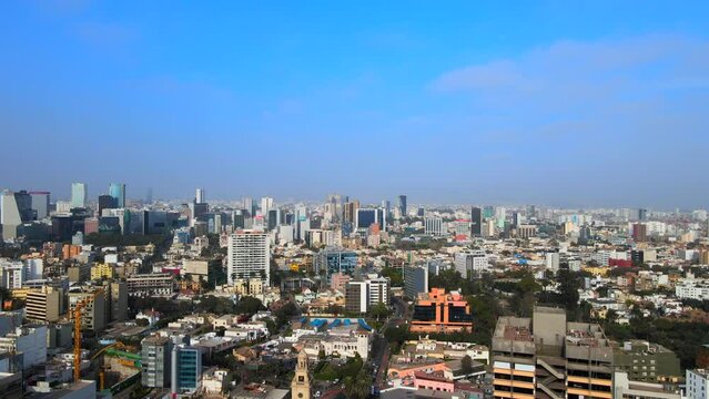 Beautiful panoramic aerial view of the San Isidro district in Lima, Peru