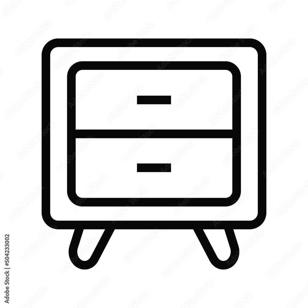 Poster bedside table icon on a white background use for web and mobile. eps 10