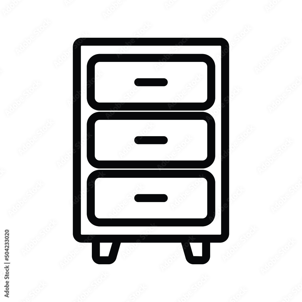 Poster bedside table icon on a white background use for web and mobile. eps 10