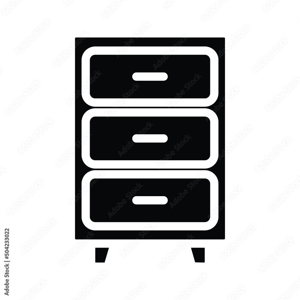 Aufkleber bedside table icon on a white background use for web and mobile. eps 10