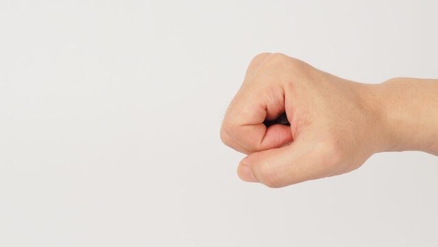 Doh hand sign (pitch) or the firm tone on white background .The sign of tone in key