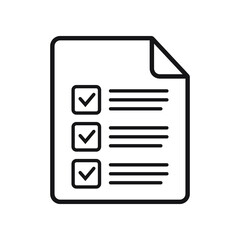 Checklist vector icon. Document icon. Black illustration isolated on white background for graphic and web design.