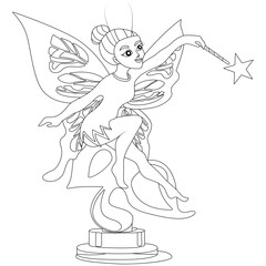 Fototapeta premium Funny Fairy coloring page for children