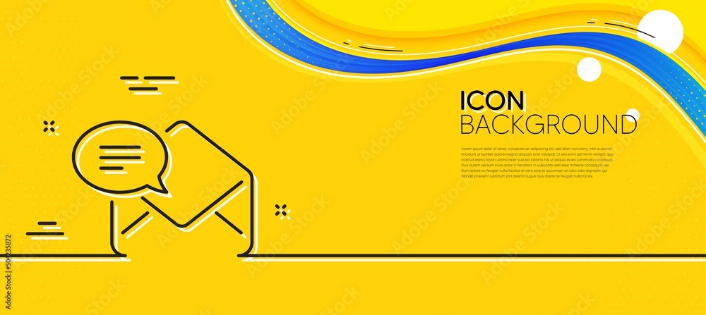 Aufkleber new mail line icon. abstract yellow background. message correspondence sign. e-mail symbol. minimal 