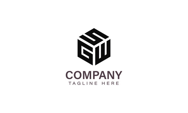Letter SGW Logo, Three Letter Logo, Alphabet S G W Hexagon Shape Vector Icon Template