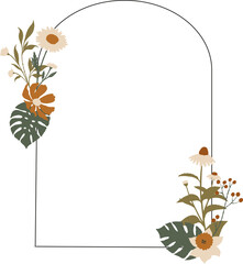 Elegant frame made of vector flowers and leaves