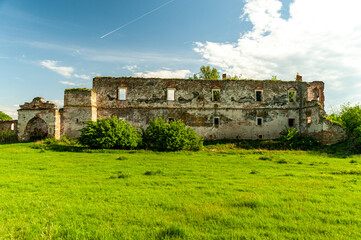 ruins of old martinuzzi manor in vintu de jos, a village near alba iulia, romania