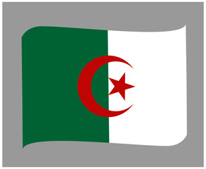 Algeria Flag National Africa Emblem Ribbon Icon Vector Illustration Abstract Design Element