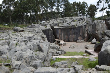 Peru, Qenko, located at Archaeological Park of Saqsaywaman. This archeological site Inca ruins is made up of limestone.