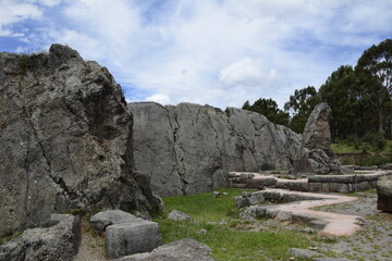 Peru, Qenko, located at Archaeological Park of Saqsaywaman. This archeological site Inca ruins is made up of limestone.