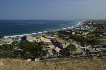 Fototapeta premium View of Mancora from a high hill. Peru