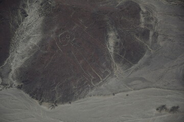 Nazca line of the astronaut . Ancient geoglyph located in the Nazca Desert in southern Peru
