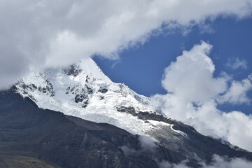 Trekking in Laguna 69, Snow-capped mountains on the way to the Lagoon 69, Peru