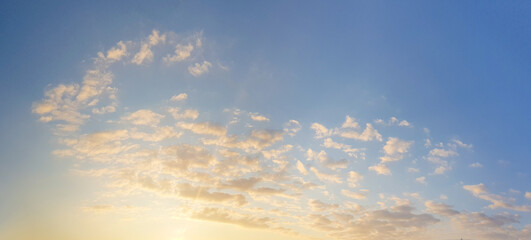 Skyline background, dawn sky with clouds
