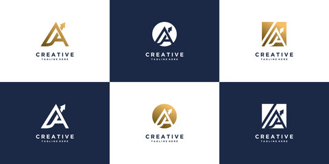 Letter logo design with initial A Premium Vector