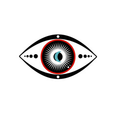 Eye Talisman Icon. Evil Devil Eye Boho Minimalist Graphic Symbol Icon. Modern Poster Eye Symbol Template.