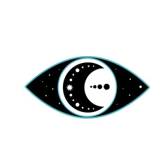 Eye Talisman Icon. Evil Devil Eye Boho Minimalist Graphic Symbol Icon. Modern Poster Eye Symbol Template.